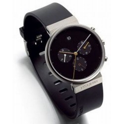 Jacob Jensen Herrenuhr CHRONO SERIES Nr. 600 32600, schwarz, mit Kautschukband