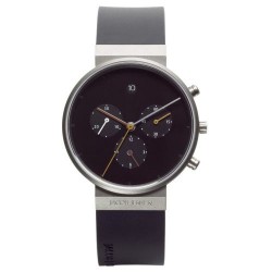 Jacob Jensen Herrenuhr CHRONO SERIES Nr. 600 32600, schwarz, mit Kautschukband