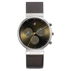 Jacob Jensen Herrenuhr CHRONO SERIES Nr. 604 32604, braun, mit Kautschukband